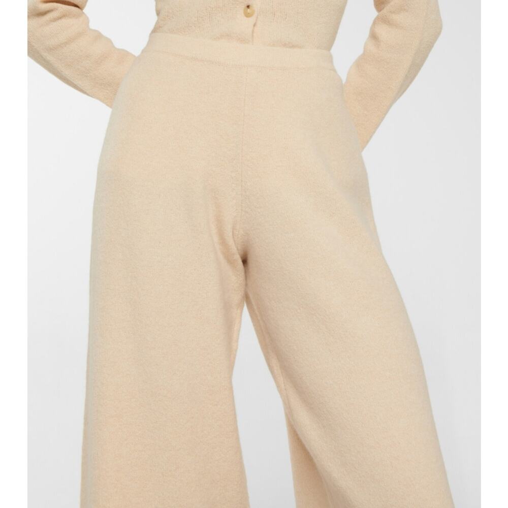 Vince Wool Blend Wide Leg Pants Cropped Oatmeal Beige Cozy Comfy Stretch… - Picture 2 of 13